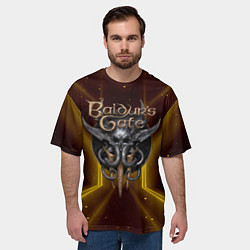 Футболка оверсайз мужская Baldurs Gate 3 logo black gold, цвет: 3D-принт — фото 2