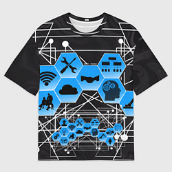 Мужская футболка оверсайз Виртуальный мир