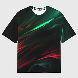 Мужская футболка оверсайз Dark red and green