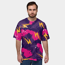 Футболка оверсайз мужская Абстрактные узоры паттерн, цвет: 3D-принт — фото 2