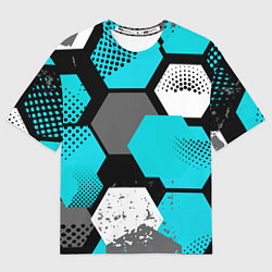 Мужская футболка оверсайз Шестиугольники абстрактный фон