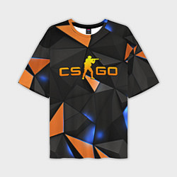 Мужская футболка оверсайз CSGO orange style