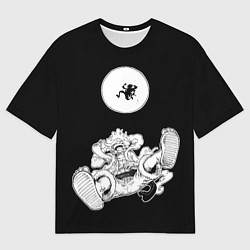 Футболка оверсайз мужская Луффи и гир 5 на луне, цвет: 3D-принт