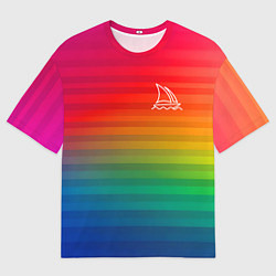 Мужская футболка оверсайз Midjourney Лого с фоном