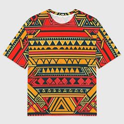 Мужская футболка оверсайз Этнический африканский узор