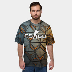 Футболка оверсайз мужская CSGO объемные плиты, цвет: 3D-принт — фото 2