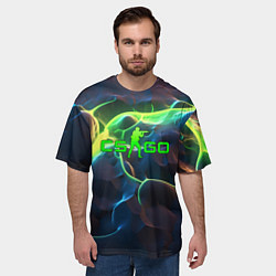 Футболка оверсайз мужская CSGO green neon, цвет: 3D-принт — фото 2