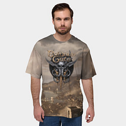 Футболка оверсайз мужская Baldurs Gate 3 Logo, цвет: 3D-принт — фото 2