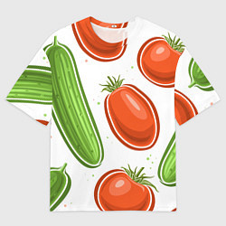 Мужская футболка оверсайз Помидоры и огурцы