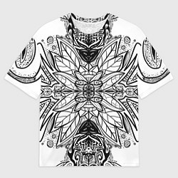 Футболка оверсайз мужская Абстрактный узор сова, цвет: 3D-принт