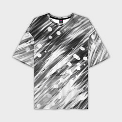 Футболка оверсайз мужская Черно-белые штрихи, цвет: 3D-принт