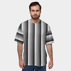 Футболка оверсайз мужская Геометрический узор в елочку, цвет: 3D-принт — фото 2