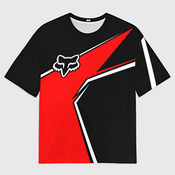 Футболка оверсайз мужская Fox мотокросс - красный, цвет: 3D-принт