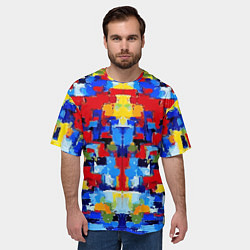 Футболка оверсайз мужская Colorful abstraction - vogue - paint, цвет: 3D-принт — фото 2
