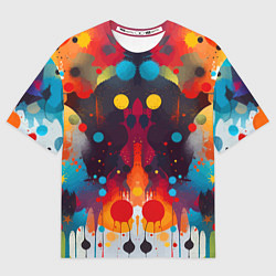 Мужская футболка оверсайз Mirrow colorful blots - abstraction - vogue