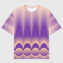 Мужская футболка оверсайз Фиолетовый градиент в полоску