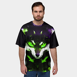 Футболка оверсайз мужская Кислотный енот, цвет: 3D-принт — фото 2