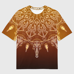 Мужская футболка оверсайз Большая костяная мандала