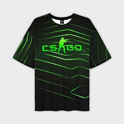 Футболка оверсайз мужская CS GO dark green, цвет: 3D-принт