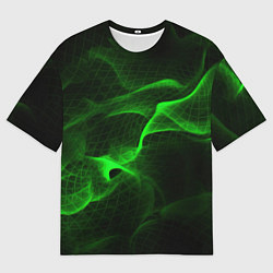 Футболка оверсайз мужская Зеленый абстрактный дым, цвет: 3D-принт