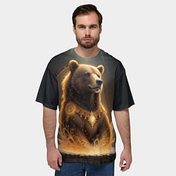 Футболка оверсайз мужская Бурый мишка, цвет: 3D-принт — фото 2