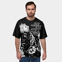 Футболка оверсайз мужская Сатору годжо - безумие, цвет: 3D-принт — фото 2
