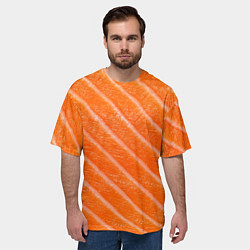 Футболка оверсайз мужская Лососем сашими, цвет: 3D-принт — фото 2