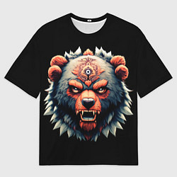 Футболка оверсайз мужская С разъяренным медведем, цвет: 3D-принт