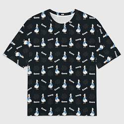 Футболка оверсайз мужская Гуси на темном фоне, цвет: 3D-принт