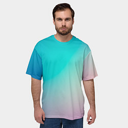 Футболка оверсайз мужская Розовоголубые цвета, цвет: 3D-принт — фото 2