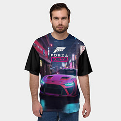 Футболка оверсайз мужская Forza night racing, цвет: 3D-принт — фото 2