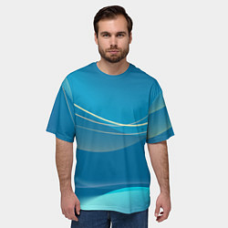 Футболка оверсайз мужская Абстрактный голубой фон, цвет: 3D-принт — фото 2