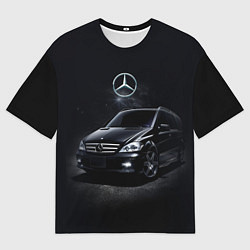 Футболка оверсайз мужская Mercedes black, цвет: 3D-принт