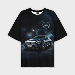 Футболка оверсайз мужская Mercedes Benz galaxy, цвет: 3D-принт