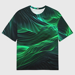 Футболка оверсайз мужская Зеленая абстракция, цвет: 3D-принт