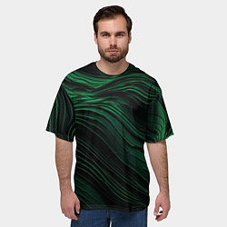 Футболка оверсайз мужская Dark green texture, цвет: 3D-принт — фото 2