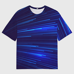 Футболка оверсайз мужская Яркие неоновые полосы - минимализм, цвет: 3D-принт