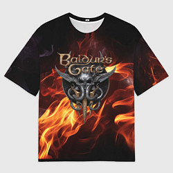 Футболка оверсайз мужская Baldurs Gate 3 fire, цвет: 3D-принт