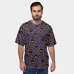 Футболка оверсайз мужская Хэллоуин - узор, цвет: 3D-принт — фото 2