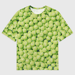 Мужская футболка оверсайз Узор из теннисных мячей