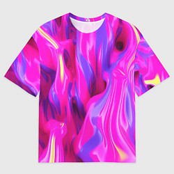 Мужская футболка оверсайз Pink blue texture