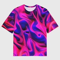 Мужская футболка оверсайз Pink blue abstract