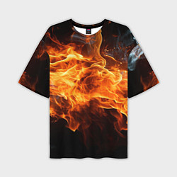 Футболка оверсайз мужская Black fire style, цвет: 3D-принт