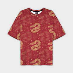 Мужская футболка оверсайз The chinese dragon pattern