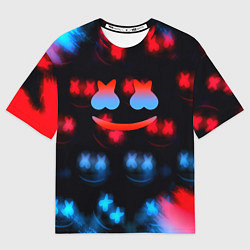 Футболка оверсайз мужская Marshmello skibidi dob dob, цвет: 3D-принт