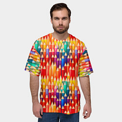 Футболка оверсайз мужская Цветные карандаши, цвет: 3D-принт — фото 2