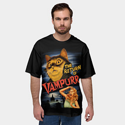 Футболка оверсайз мужская Кот вампир, цвет: 3D-принт — фото 2