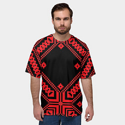 Футболка оверсайз мужская Национальный черный, цвет: 3D-принт — фото 2