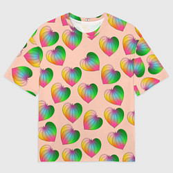 Футболка оверсайз мужская Цветной листик, цвет: 3D-принт