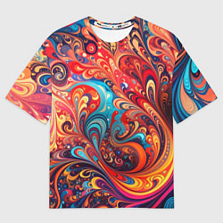 Футболка оверсайз мужская Новая гжель, цвет: 3D-принт
